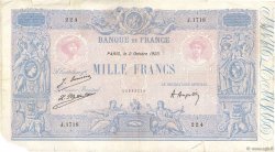 1000 Francs BLEU ET ROSE FRANCE  1923 F.36.39 VG