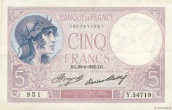 5 Francs FEMME CASQUÉE FRANKREICH  1933 F.03.17