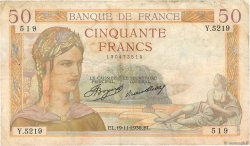 50 Francs CÉRÈS FRANCIA  1936 F.17.31 BC
