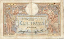 100 Francs LUC OLIVIER MERSON type modifié FRANCIA  1937 F.25.04 BC