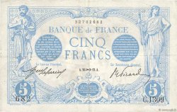 5 Francs BLEU FRANCIA  1912 F.02.11 q.BB