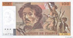 100 Francs DELACROIX imprimé en continu FRANCE  1990 F.69bis.02b