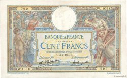 100 Francs LUC OLIVIER MERSON grands cartouches FRANCE  1924 F.24.02 VF+