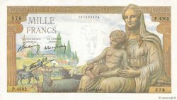 1000 Francs DÉESSE DÉMÉTER FRANCE  1943 F.40.19 VF+