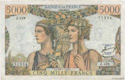 5000 Francs TERRE ET MER FRANCE  1953 F.48.08 VF-