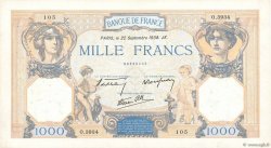 1000 Francs CÉRÈS ET MERCURE type modifié FRANCIA  1938 F.38.27 q.SPL