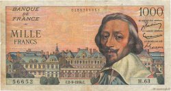 1000 Francs RICHELIEU FRANKREICH  1954 F.42.07 fS