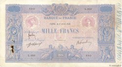 1000 Francs BLEU ET ROSE FRANCIA  1916 F.36.30 q.MB