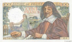 100 Francs DESCARTES FRANKREICH  1942 F.27.01 fST