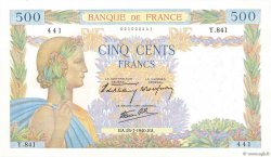 500 Francs LA PAIX FRANCIA  1940 F.32.05