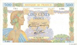 500 Francs LA PAIX FRANKREICH  1940 F.32.06