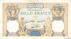 1000 Francs CÉRÈS ET MERCURE type modifié FRANCE  1937 F.38.04