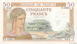 50 Francs CÉRÈS modifié FRANCIA  1940 F.18.39 MBC