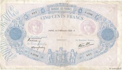 500 Francs BLEU ET ROSE modifié FRANCIA  1939 F.31.47 MB