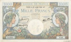 1000 Francs COMMERCE ET INDUSTRIE FRANCIA  1944 F.39.12 MBC+