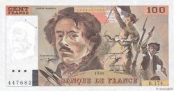 100 Francs DELACROIX imprimé en continu FRANCIA  1990 F.69bis.02c MBC+