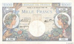 1000 Francs COMMERCE ET INDUSTRIE FRANCIA  1940 F.39.01 q.BB