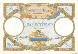 50 Francs LUC OLIVIER MERSON type modifié FRANCIA  1932 F.16.03 BC+