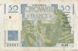50 Francs LE VERRIER FRANCE  1947 F.20.07 F