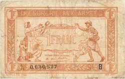 1 Franc TRÉSORERIE AUX ARMÉES 1917 FRANKREICH  1917 VF.03.02 fS