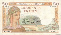 50 Francs CÉRÈS FRANKREICH  1935 F.17.17 S