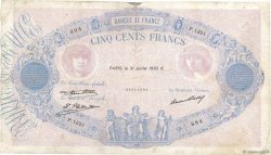 500 Francs BLEU ET ROSE FRANKREICH  1930 F.30.33 SGE
