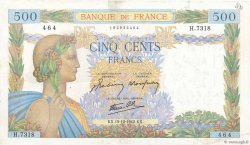 500 Francs LA PAIX FRANCIA  1942 F.32.42 q.BB