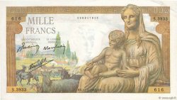 1000 Francs DÉESSE DÉMÉTER FRANKREICH  1943 F.40.18 VZ+
