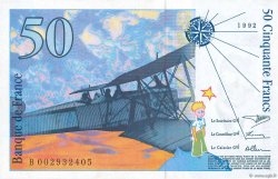 50 Francs SAINT-EXUPÉRY FRANKREICH  1992 F.72.01b VZ+