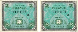 2 Francs DRAPEAU Consécutifs FRANCIA  1944 VF.16.02 SC+