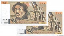 100 Francs DELACROIX modifié Consécutifs FRANCE  1985 F.69.09 pr.SPL