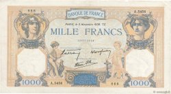 1000 Francs CÉRÈS ET MERCURE type modifié FRANCE  1938 F.38.32 TB+