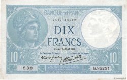 10 Francs MINERVE modifié FRANCE  1941 F.07.30 TTB