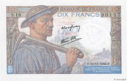 10 Francs MINEUR FRANCE  1942 F.08.05 pr.NEUF