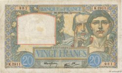 20 Francs TRAVAIL ET SCIENCE FRANCE  1941 F.12.12 pr.TB
