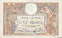 100 Francs LUC OLIVIER MERSON type modifié FRANCE  1938 F.25.37 TTB