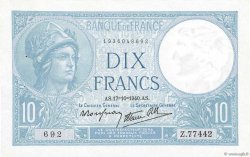 10 Francs MINERVE modifié FRANCE  1940 F.07.17