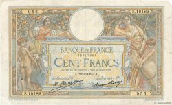 100 Francs LUC OLIVIER MERSON grands cartouches FRANCE  1927 F.24.06 TB