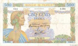 500 Francs LA PAIX FRANCE  1940 F.32.06 TB