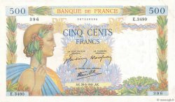 500 Francs LA PAIX FRANCE  1941 F.32.21 TTB