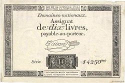 10 Livres filigrane républicain  FRANCE  1792 Ass.36c SUP