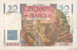 50 Francs LE VERRIER FRANCE  1948 F.20.10 TTB