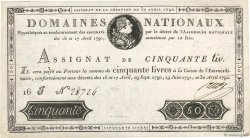 50 Livres FRANCIA  1792 Ass.28a MBC