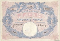 50 Francs BLEU ET ROSE FRANKREICH  1924 F.14.37