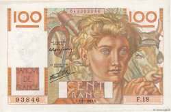 100 Francs JEUNE PAYSAN FRANCE  1945 F.28.01 pr.SPL