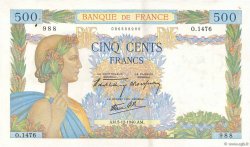 500 Francs LA PAIX FRANKREICH  1940 F.32.10 fVZ