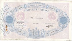 500 Francs BLEU ET ROSE modifié FRANKREICH  1938 F.31.08 S