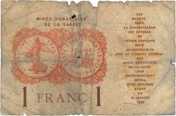 1 Franc MINES DOMANIALES DE LA SARRE FRANKREICH  1920 VF.51.04 fGE