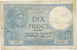 10 Francs MINERVE FRANCE  1916 F.06.01 VG