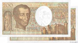 200 Francs MONTESQUIEU Consécutifs FRANCIA  1992 F.70.12b q.FDC